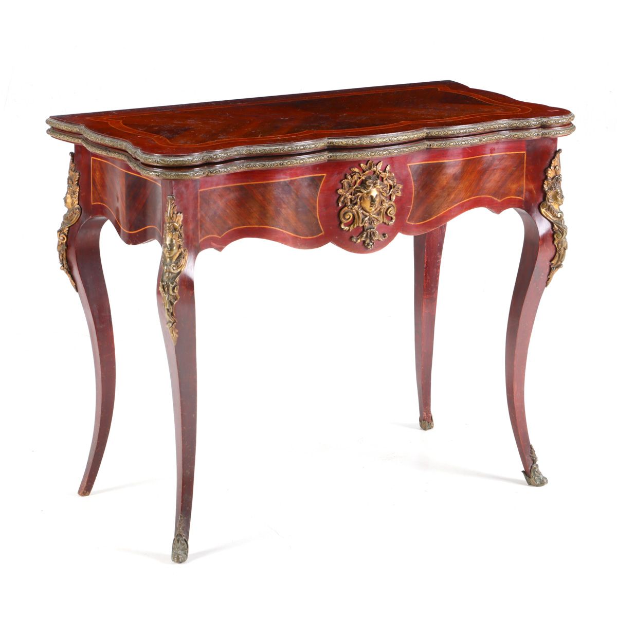 A LOUIS XV STYLE CARD TABLE A LOUIS XV STYLE CARD TABLE Mahogany, satinwood and &hellip;