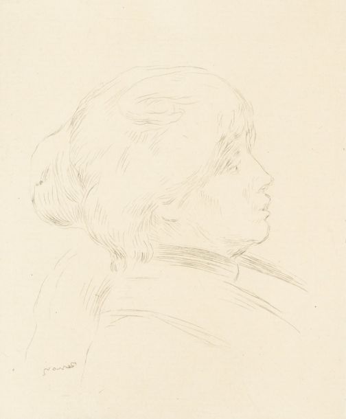 Auguste RENOIR (1841-1919) NON PRESENTE 
*Berthe Morisot
Pointe sèche sur vergé &hellip;
