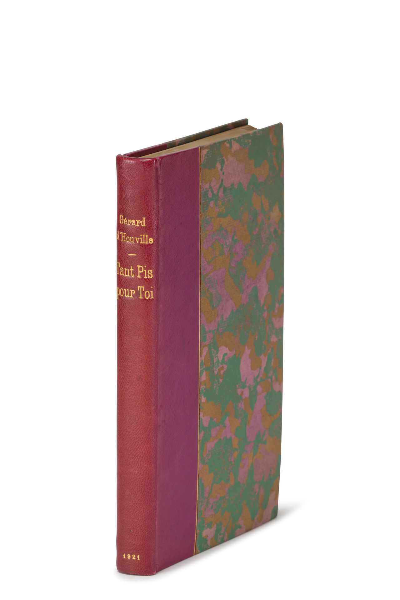 Gérard d'HOUVILLE Marie de RÉGNIER. 你的损失。巴黎，Fayard，s.D.(1921).在12号无边框，紫红色半壳，镀金头，&hellip;