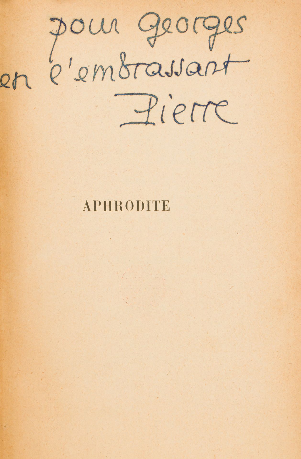 Pierre LOUYS. Aphrodite. Moeurs antiques. Paris, Mercure de France, 1896. In-12,&hellip;