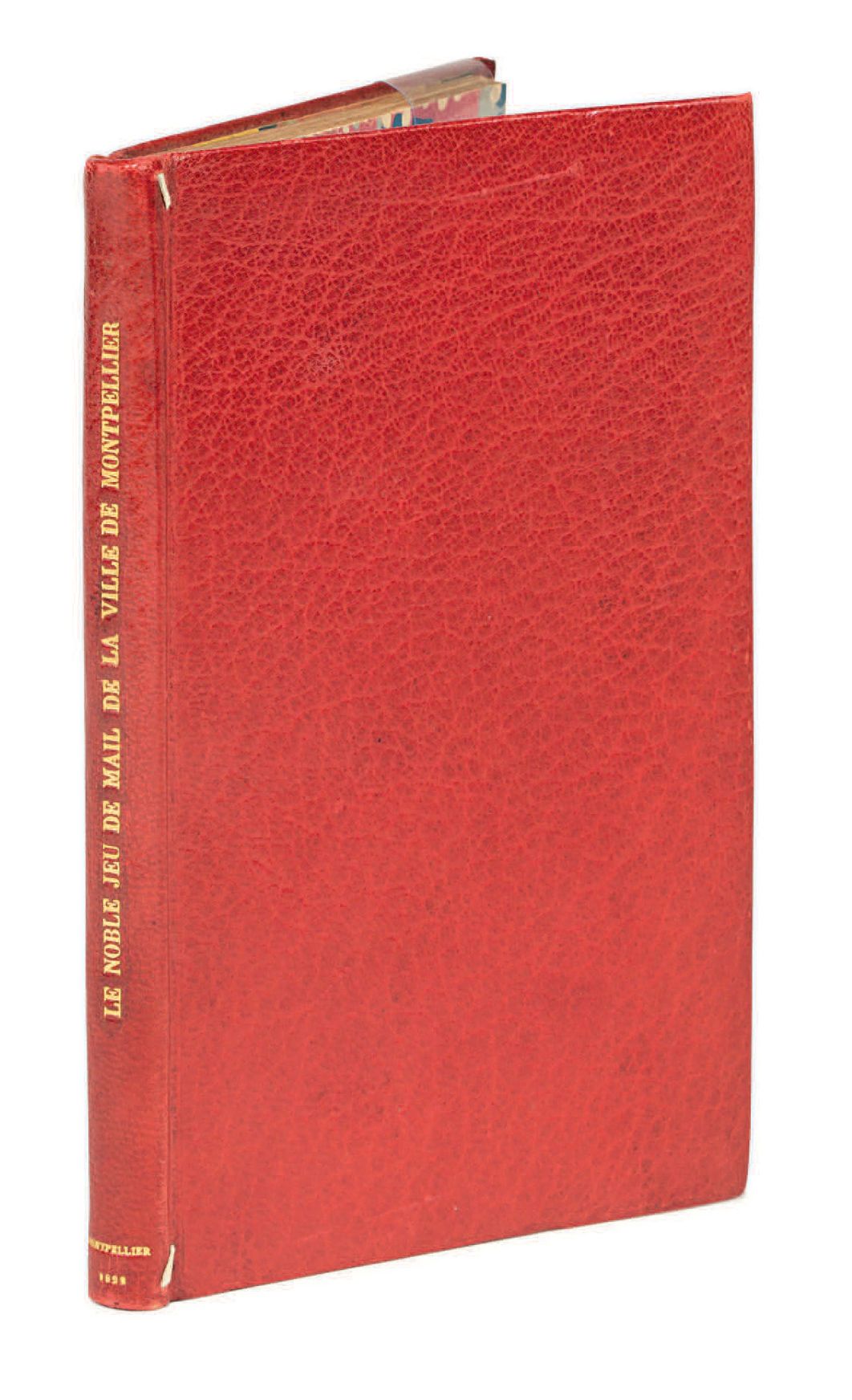 J. SUDRE. 蒙彼利埃市的贵族邮件游戏及其规则。S.L.(蒙彼利埃)，格拉塞，s.D.(约1822年)。In-8, 软红摩罗布布拉德，有覆膜，金头（Pie&hellip;