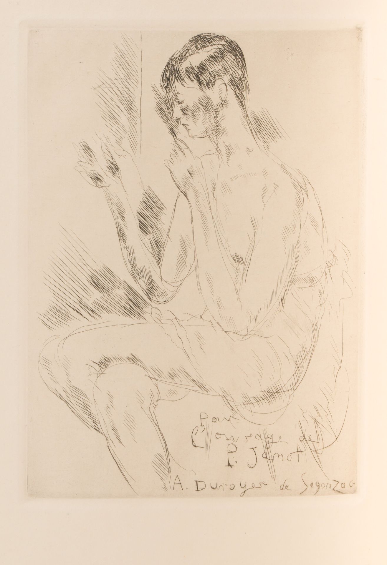 Paul JAMOT. Dunoyer de Segonzac.巴黎，Floury，1929年。4开，绿色半栗色，书脊光滑，下部有灰褐色盒片，封面和书脊（当代装&hellip;