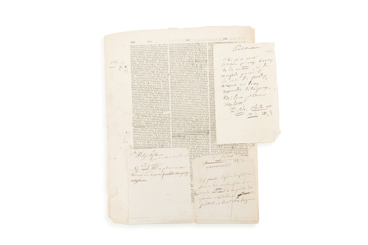 Null 
LITTRÉ (Émile) (1801-1881)
Pieza impresa con anotaciones autógrafas y corr&hellip;