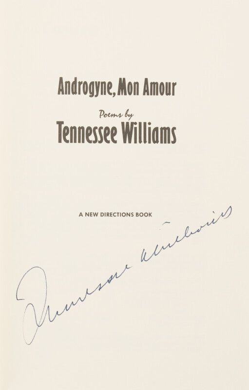Null WILLIAMS (Tennessee) (1911-1983) 

Androgynous, My Love. 

New York, New Di&hellip;