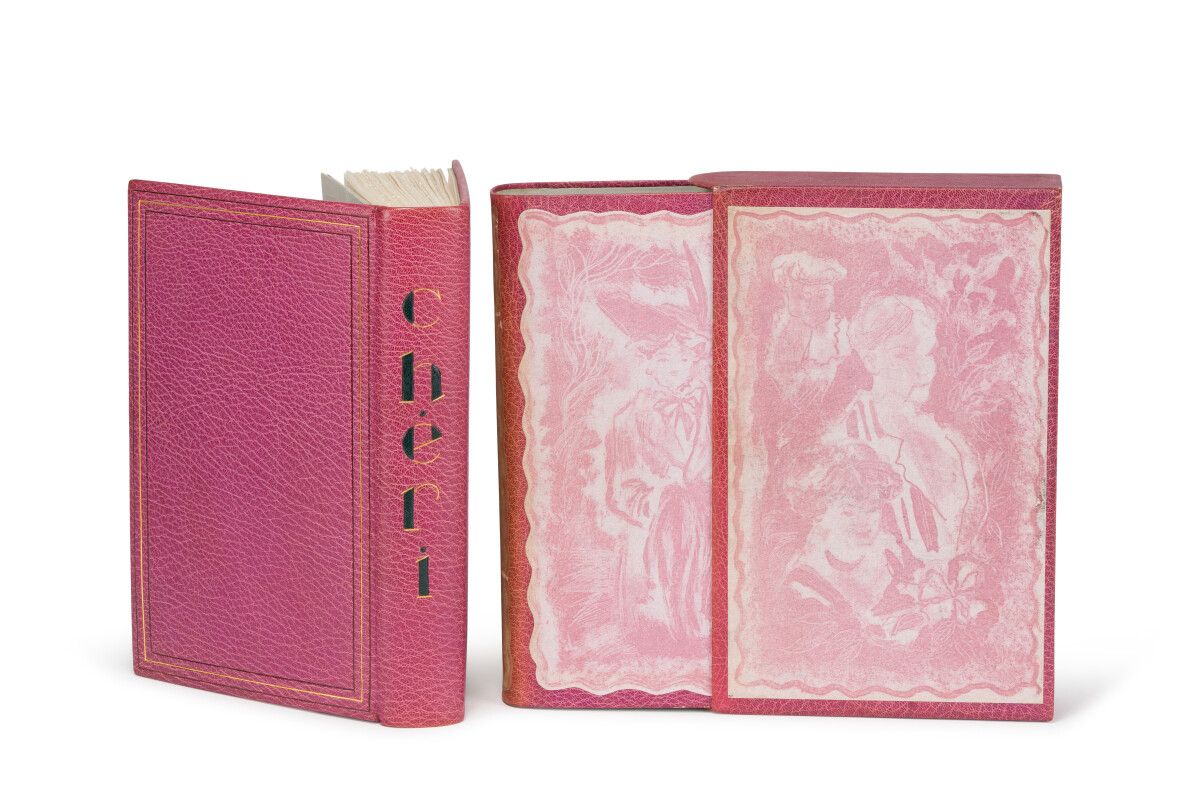 Null 科利特。谢里。巴黎，Vialetay，1952年。8开本，老粉色摩洛哥，板上有鎏金和冷色锉刀，光滑的书脊上有长长的马赛克标题，内框是同样的摩洛哥，衬里&hellip;