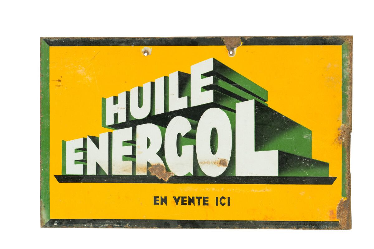 Null ENERGOL HUILE (Automobile).

Émaillerie Vitracier, Neuhaus, vers 1935.

Pla&hellip;