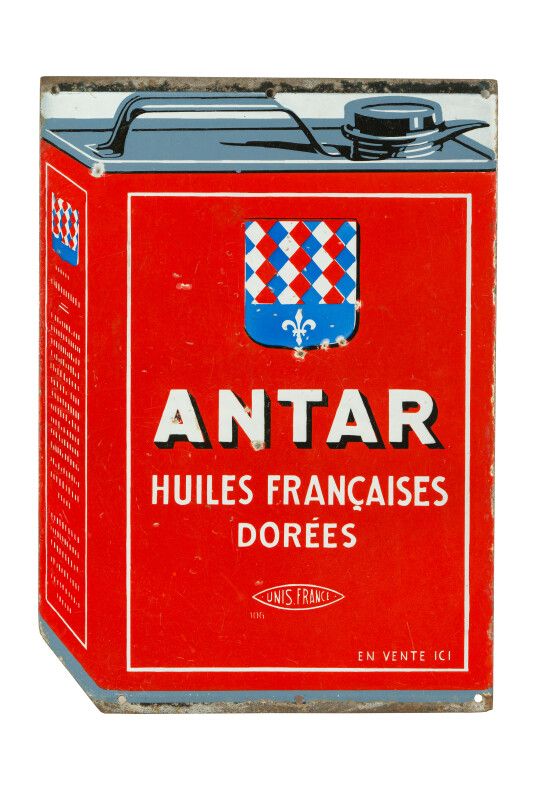 Null ANTAR Huiles Françaises dorées.

Émaillerie Alsacienne Strasbourg, vers 193&hellip;