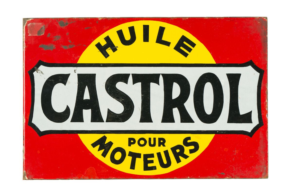 Null CASTROL Huile pour moteurs.

Sans mention d'émaillerie, vers 1935.

Plaque &hellip;