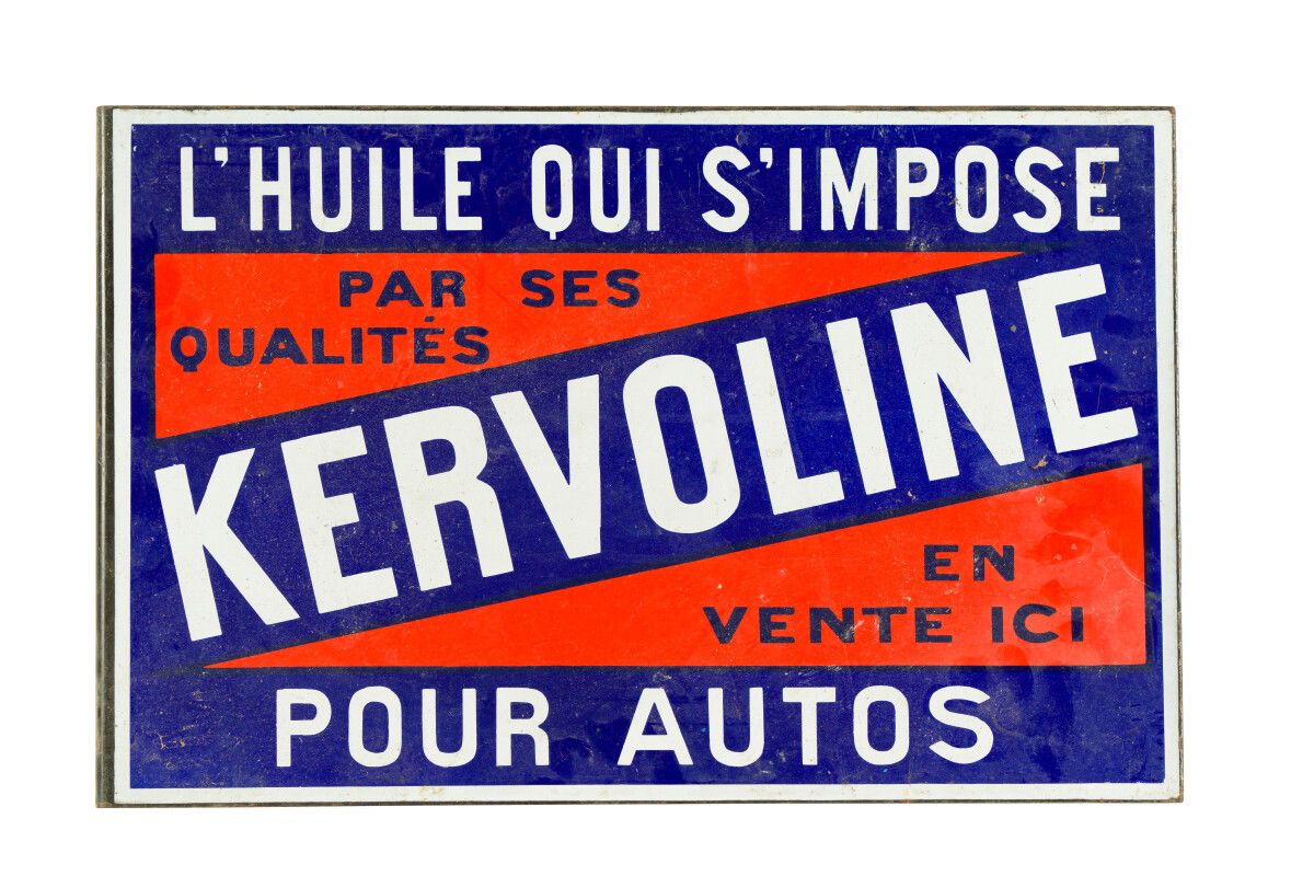 Null KERVOLINE, L'huile qui s'impose pour autos.

Émaillerie Japy, vers 1935.

P&hellip;