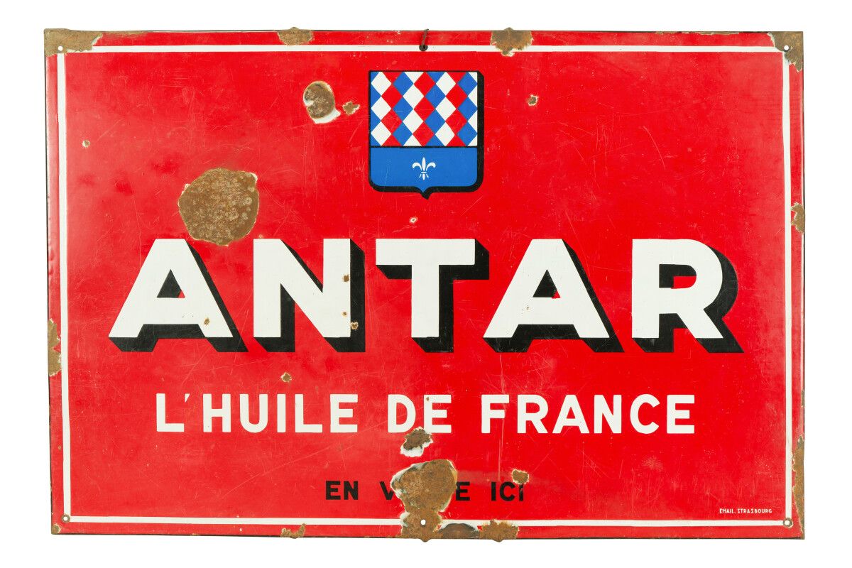 Null ANTAR L'huile de France.

Émaillerie Alsacienne Strasbourg, vers 1950.

Pla&hellip;