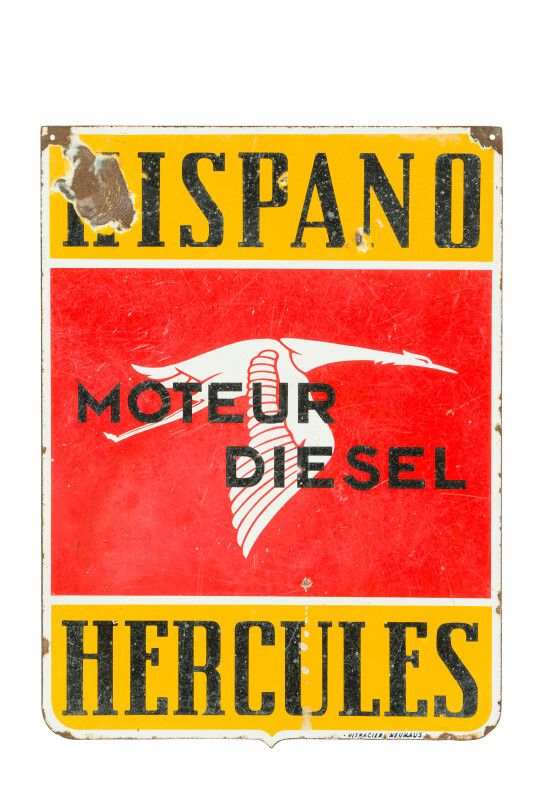 Null HISPANO - HERCULES, Moteur Diesel.

Émaillerie Vitracier, vers 1935.

Plaqu&hellip;