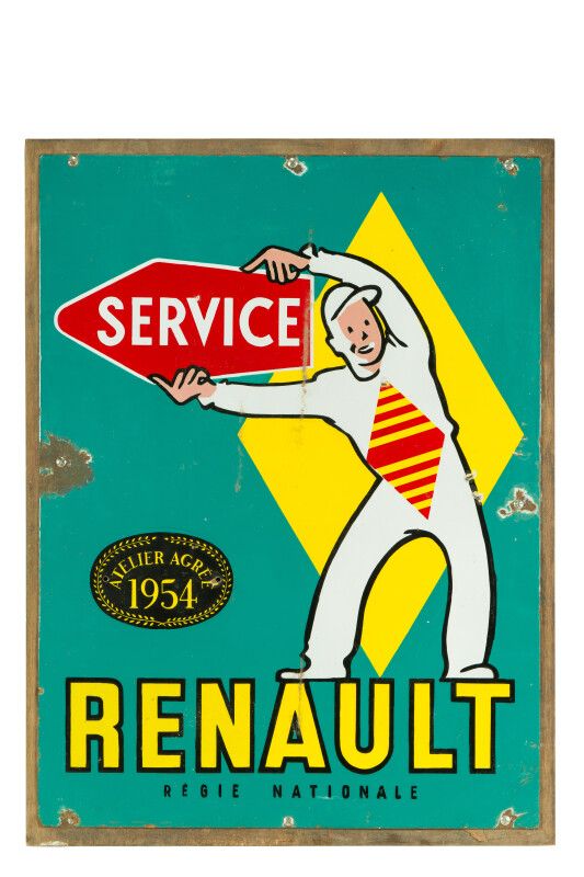 Null RENAULT Service Régie Nationale.

Sans mention d'émaillerie, vers 1955.

Pl&hellip;