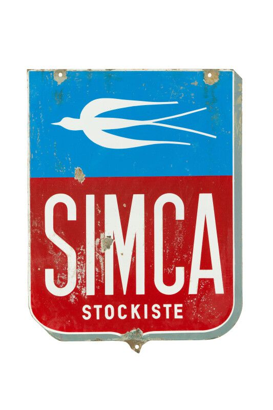 Null SIMCA Stockiste (Automobiles).

Sans mention d'émaillerie, vers 1945.

Plaq&hellip;