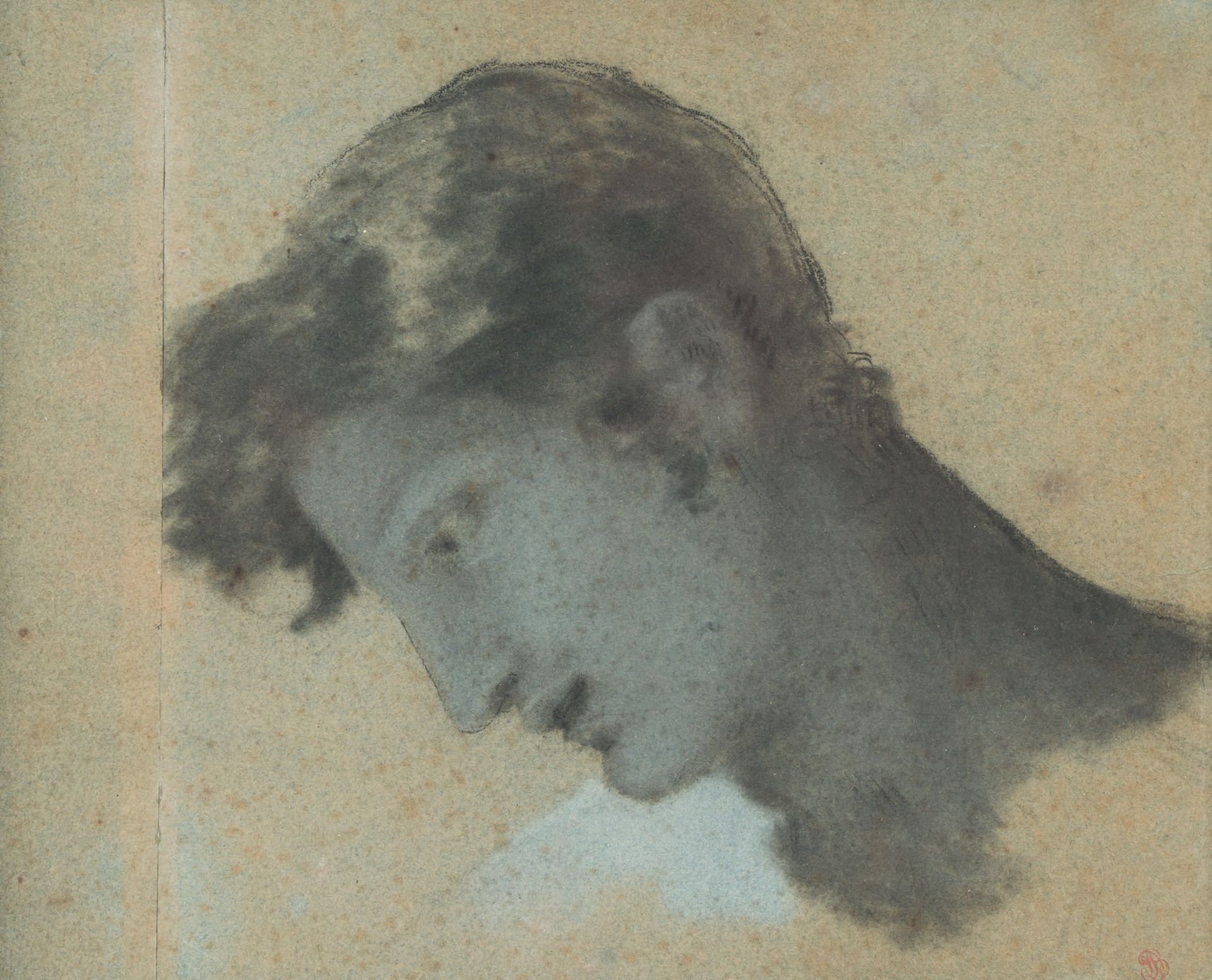 Pierre-Paul Prud'hon (Cluny, 1758 - Paris, 1823) Study of a man's head for the "&hellip;