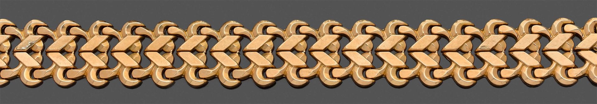 Null BRACELET "Manschette" aus Gelbgold (750‰) mit durchbrochenem geometrischem &hellip;