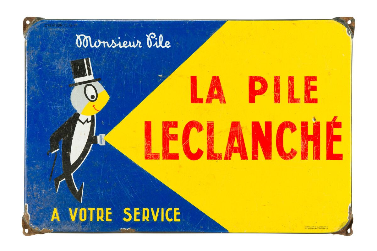 LECLANCHÉ LA PILE, Monsieur Pile. Émaillerie Alsacienne…