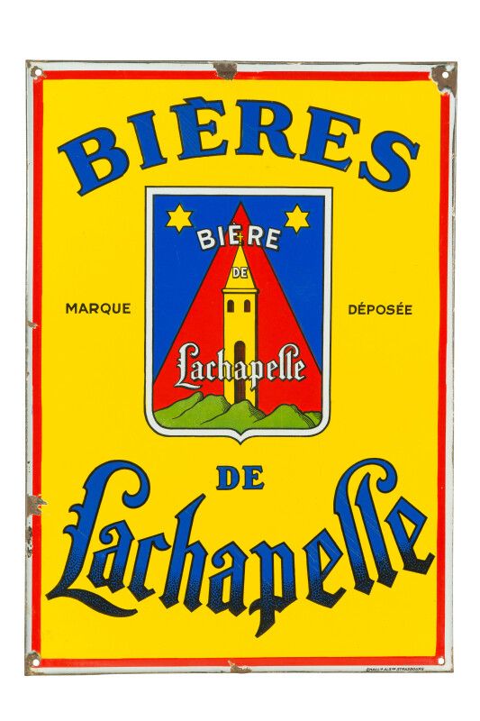 Null LACHAPELLE Bières de.

Émaillerie Alsacienne Strasbourg, vers 1950.

Plaque&hellip;