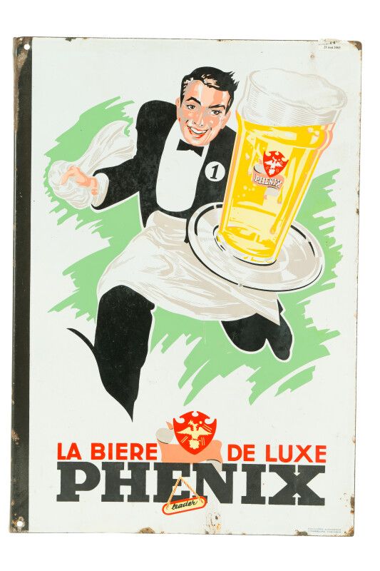 Null PHENIX La bière de luxe.

Émaillerie Alsacienne Strasbourg, vers 1950.

Pla&hellip;