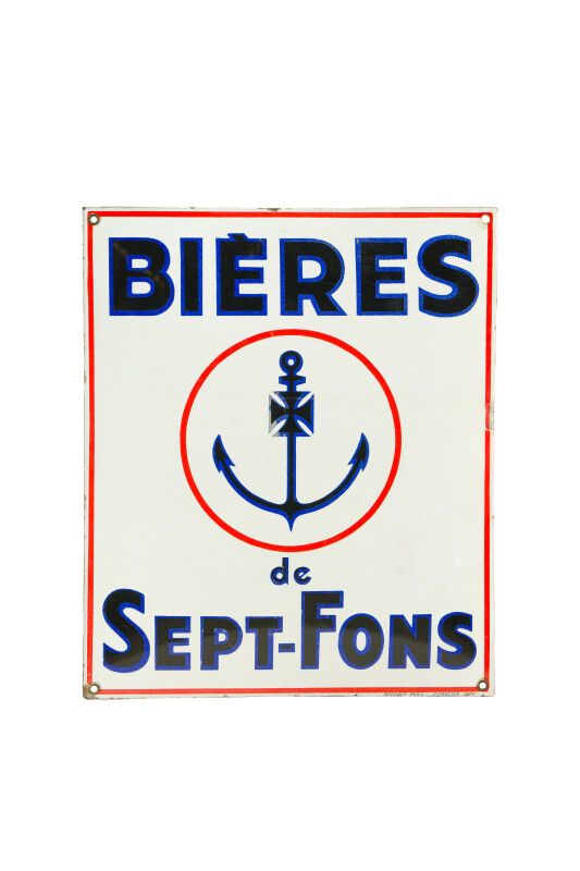Null BIÈRES de SEPT-FONS.

Émail Vitracier, Japy, Neuhaus, Paris vers 1935.

Pla&hellip;
