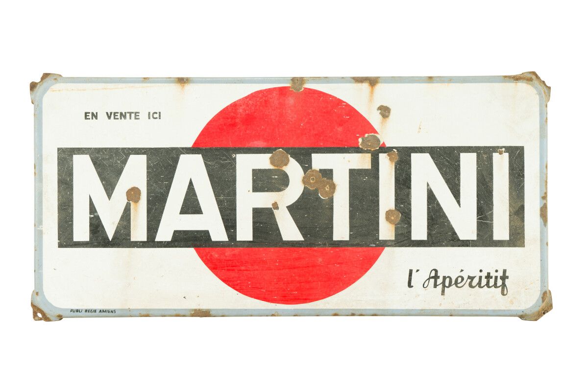 Null MARTINI L'apéritif.

Mention " Publi régie Amiens ", vers 1960.

Plaque éma&hellip;