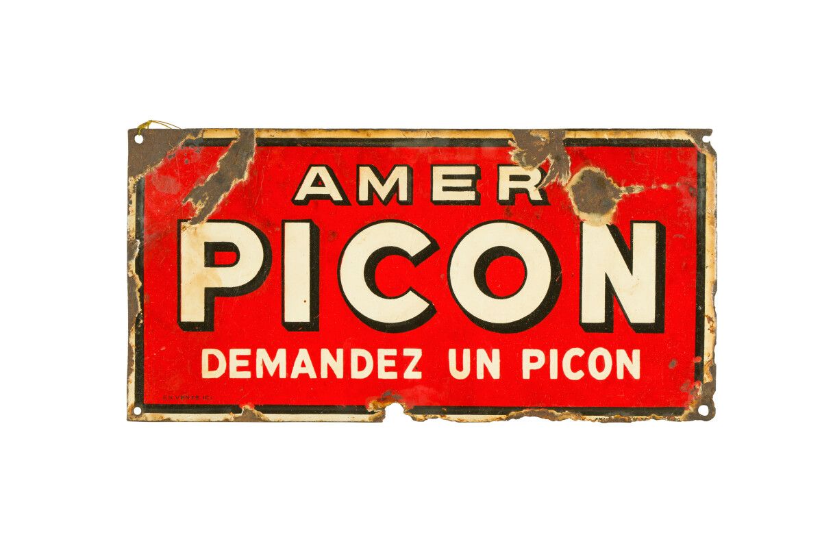 Null PICON Amer (Apéritif).

Sans mention d'émaillerie, vers 1945.

Plaque émail&hellip;