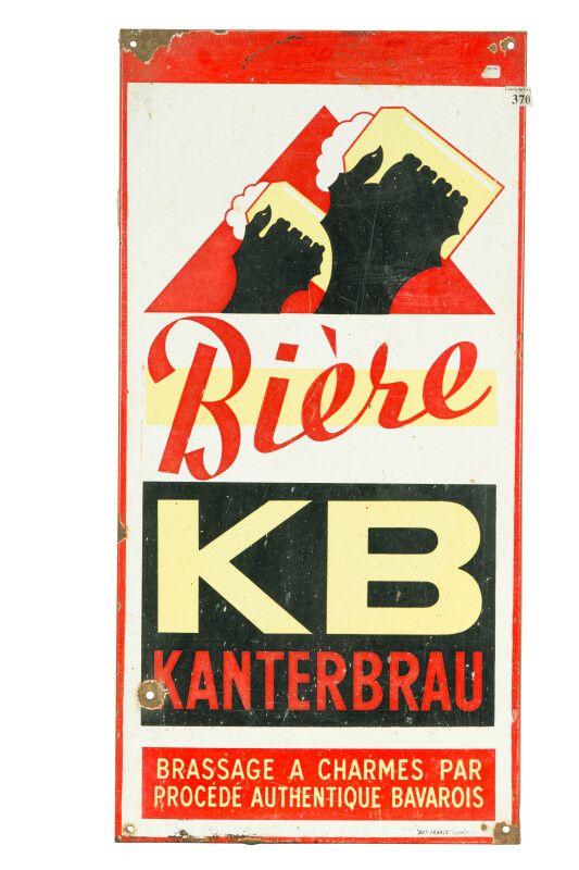 Null KB Bière KANTERBRAU.

Émail Art France Luynes, vers 1960.

Plaque émaillée &hellip;