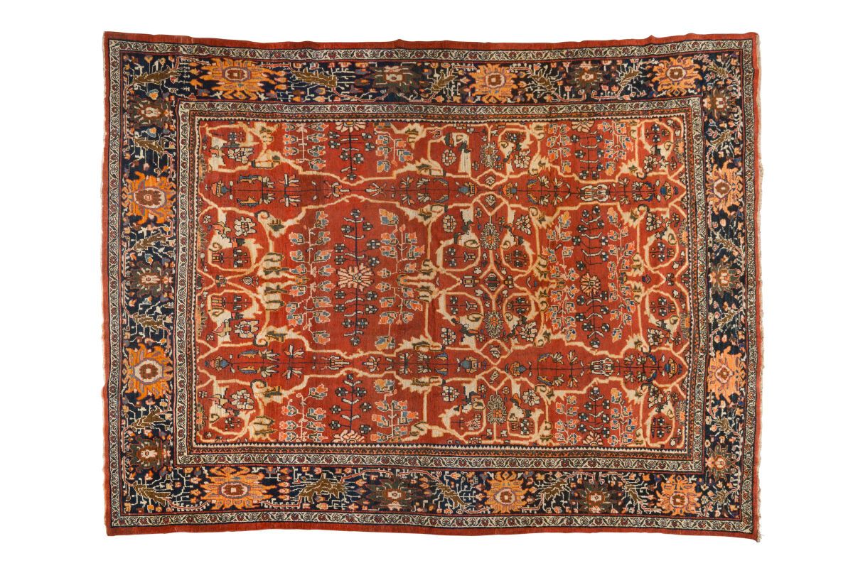 Null Tapis Mahal (chaine et trame en coton, velours en laine), centre de l'Iran,&hellip;