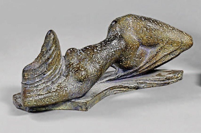 Georges OUDOT (1928-2004) L'Étendue Épreuve en bronze à patine verte signée. Cac&hellip;