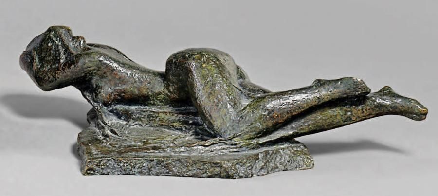 Georges OUDOT (1928-2004) Terre endormie Épreuve en bronze à patine brun-vert si&hellip;