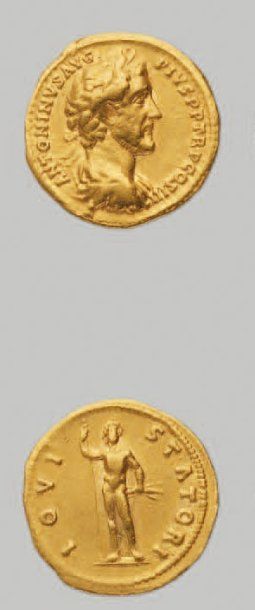 MONNAIES ROMAINES Auréus. 7,31 g. Son buste lauré à d. R/Jupiter nu, debout de f&hellip;