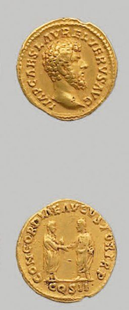 MONNAIES ROMAINES LUCIUS VERUS (161-169) - Auréus. 7,14 g. Sa tête nue à d. R/Lu&hellip;