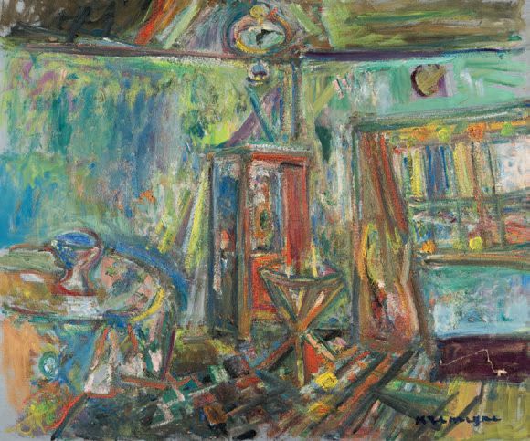 Pinchus KREMEGNE (1890-1981) Atelier au guéridon et à l'armoire
Huile sur toile,&hellip;