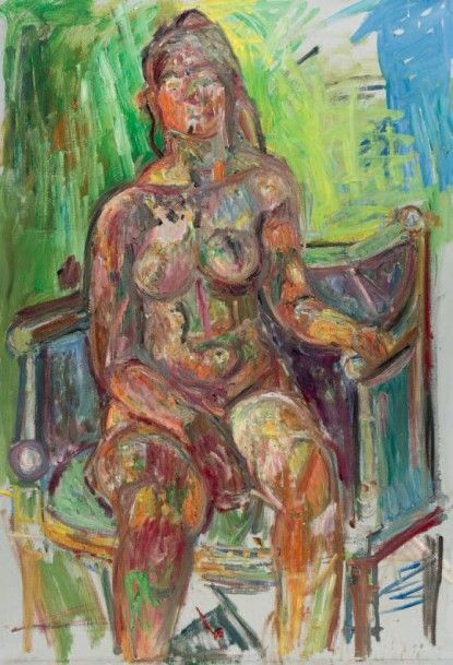 Pinchus KREMEGNE (1890-1981) Nu assis sur un fauteuil
Huile sur toile, non signé&hellip;