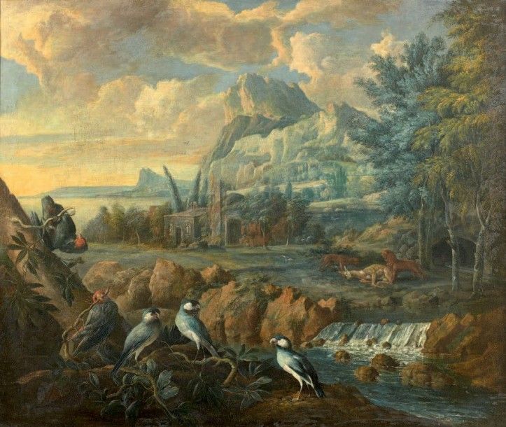 Ecole Anglaise du XVIIIe siècle Oiseaux dans un paysage
Toile
83,5 x 99 cm
Trace&hellip;