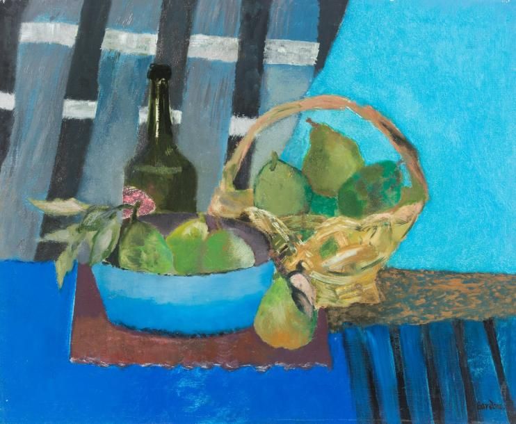 Guy Bardone (1927-2015) «Fruits et vin d'Arbois»
Huile sur toile.
Signée en bas &hellip;