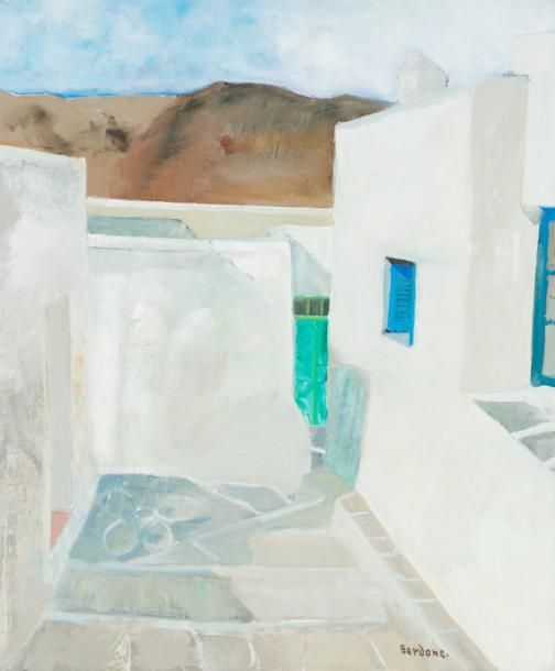 Guy Bardone (1927-2015) «Escalier en Grèce»
Huile sur toile.
Signée en bas vers &hellip;