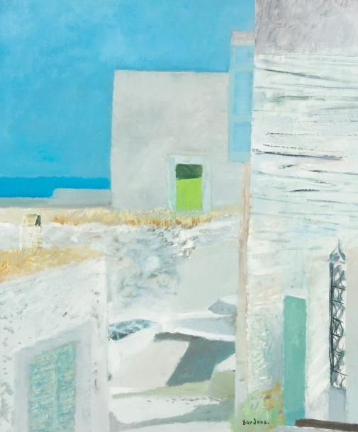 Guy Bardone (1927-2015) «Ruelle à Karpathos, Grèce»
Huile sur toile.
Signée en b&hellip;