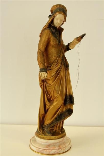Null Albert-Ernest CARRIER-BELLEUSE (1824-1887)
La fileuse
Sculpture chrysélépha&hellip;