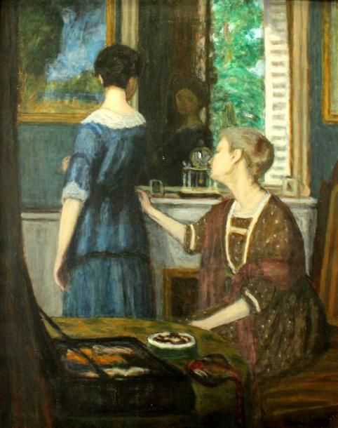 Null Eugène Antoine DURENNE (1860-1944)
La robe bleue, 1921
Huile sur toile sign&hellip;