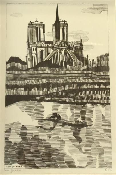Null Louis JOURDAN (1872-1948)
Notre-Dame de Paris
Lithographie noir et blanc so&hellip;
