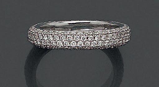 Null ALLIANCE «jonc» en or gris (750 millièmes) pavé de diamants taille brillant&hellip;