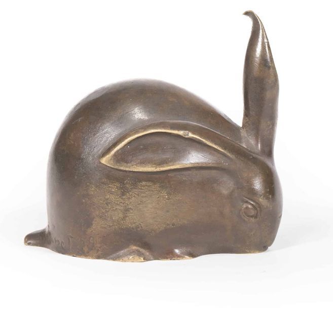 Édouard-Marcel SANDOZ (1881-1971) Lapin, une oreille dressée
Épreuve en bronze b&hellip;
