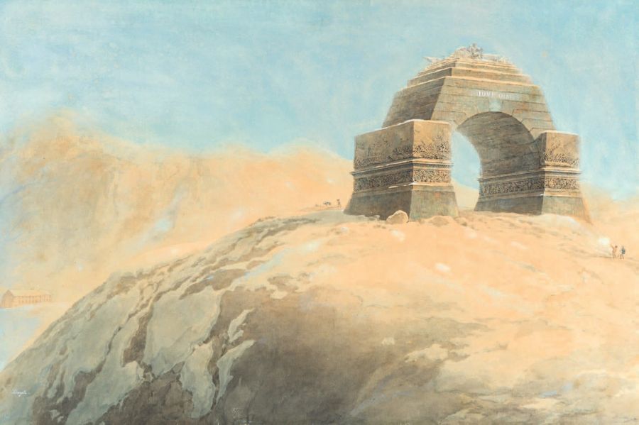 Giuseppe Pietro BAGETTI (1764-1831) Arc de triomphe dans les Alpes
Aquarelle gou&hellip;