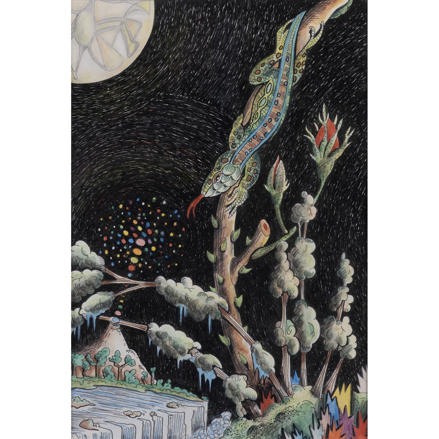 Null 胡戈-雷普（生于1964年

黑画，系列二，2012

纸上彩色墨水和铅笔

20 x 13.5厘米

出处： - 现任主人直接从艺术家那里获得的。
&hellip;