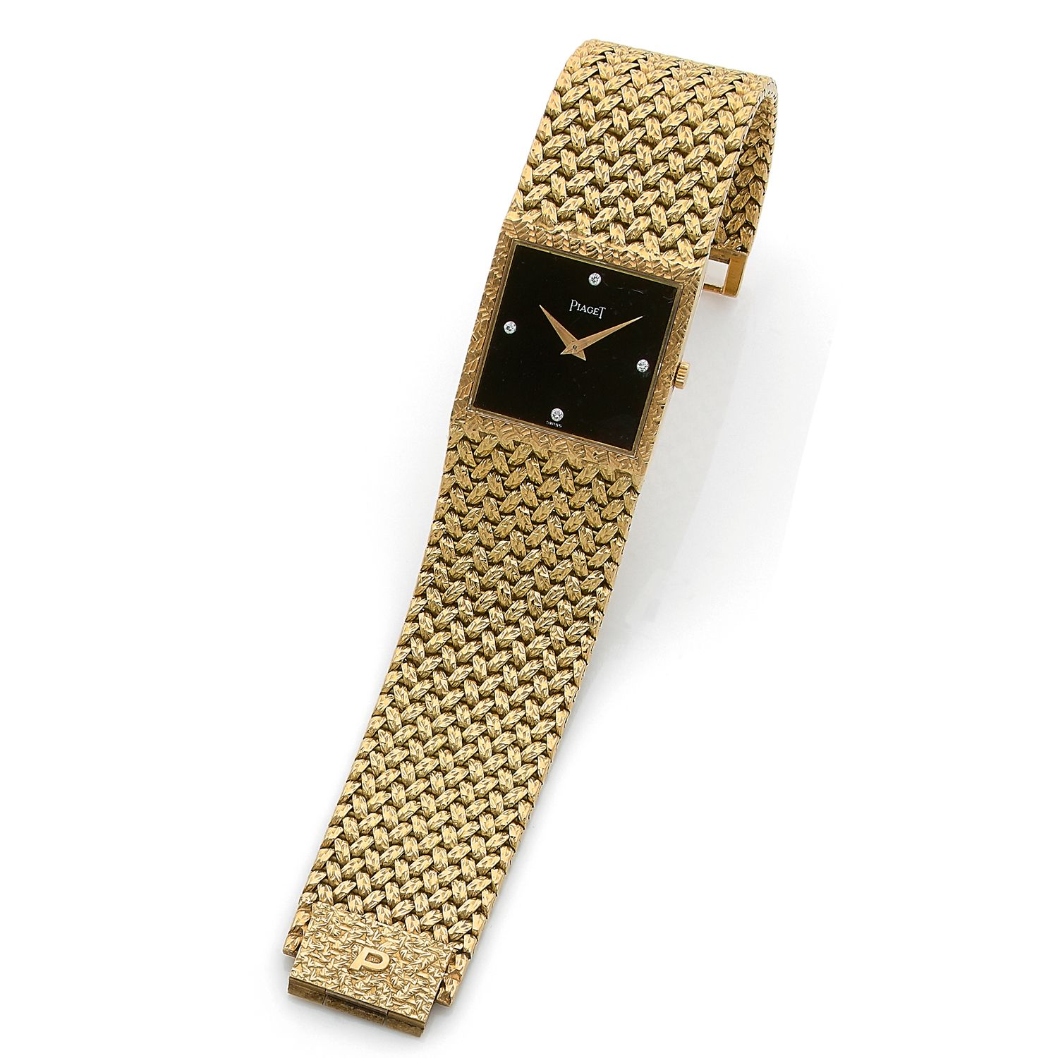 Null PIAGET

Rectangular wristwatch in 18K yellow gold (750‰)

Black dial, four &hellip;