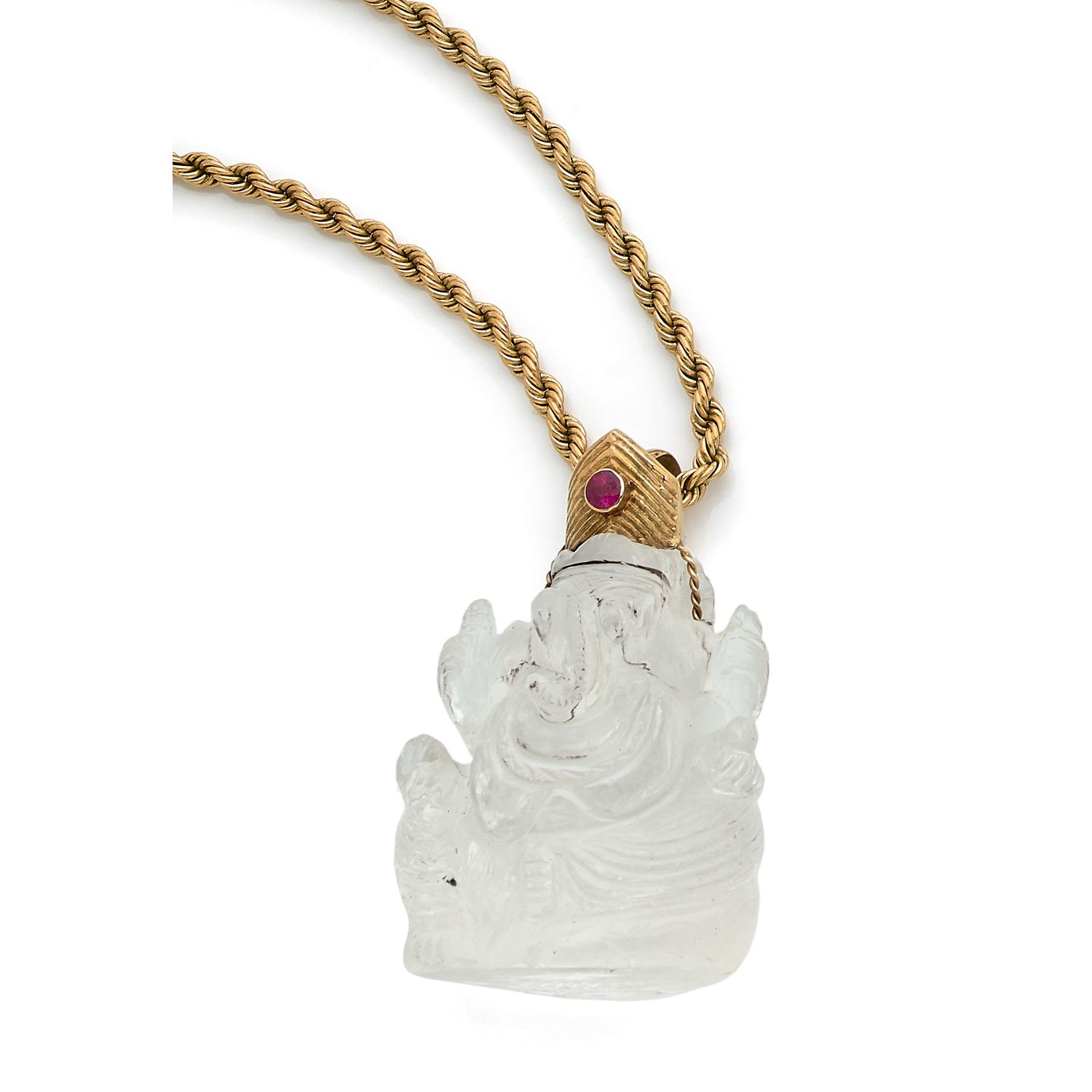 Null HERAIL

Twisted yellow gold necklace with a Ganesh

pendant in carved rock &hellip;