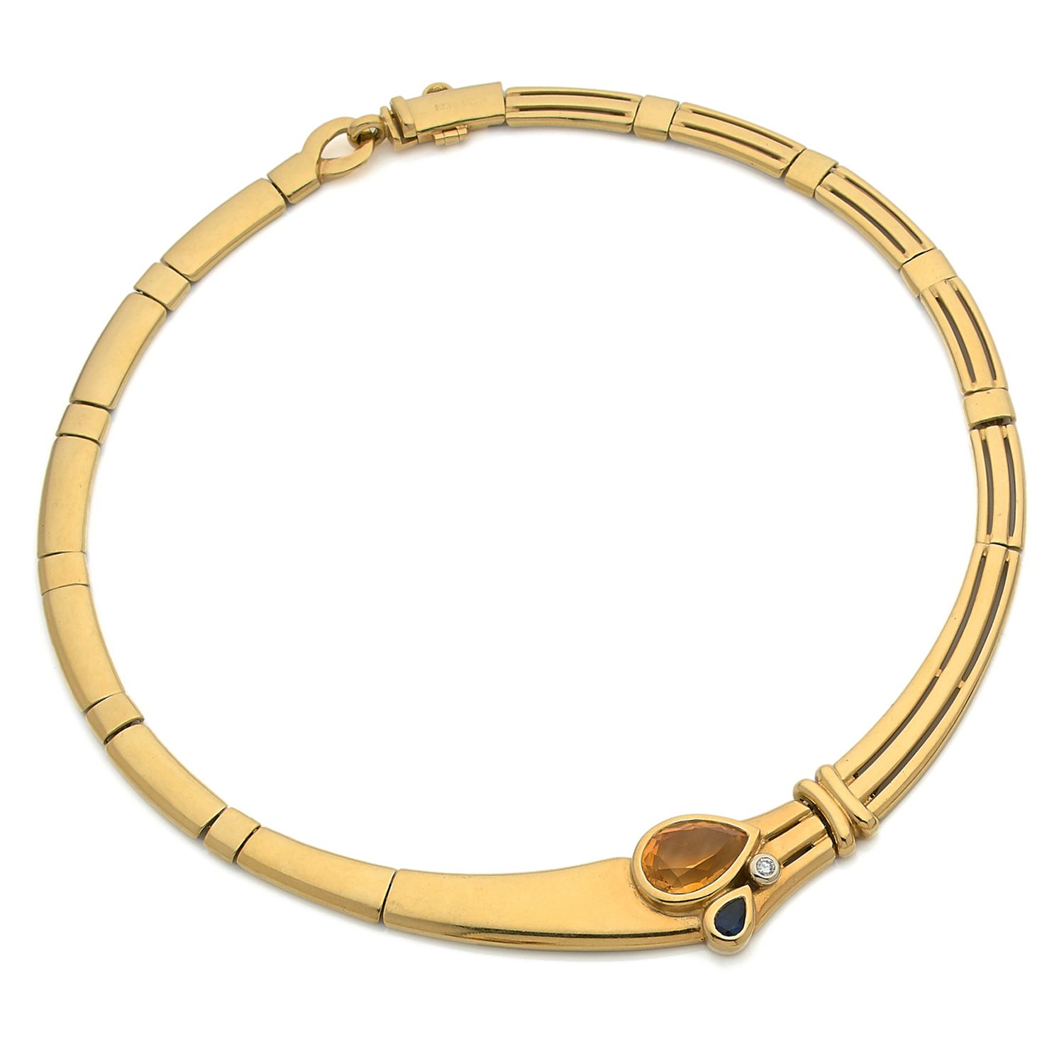 Null MANFREDI

1980s

Articulated necklace in 18K yellow gold adorned in

the ce&hellip;