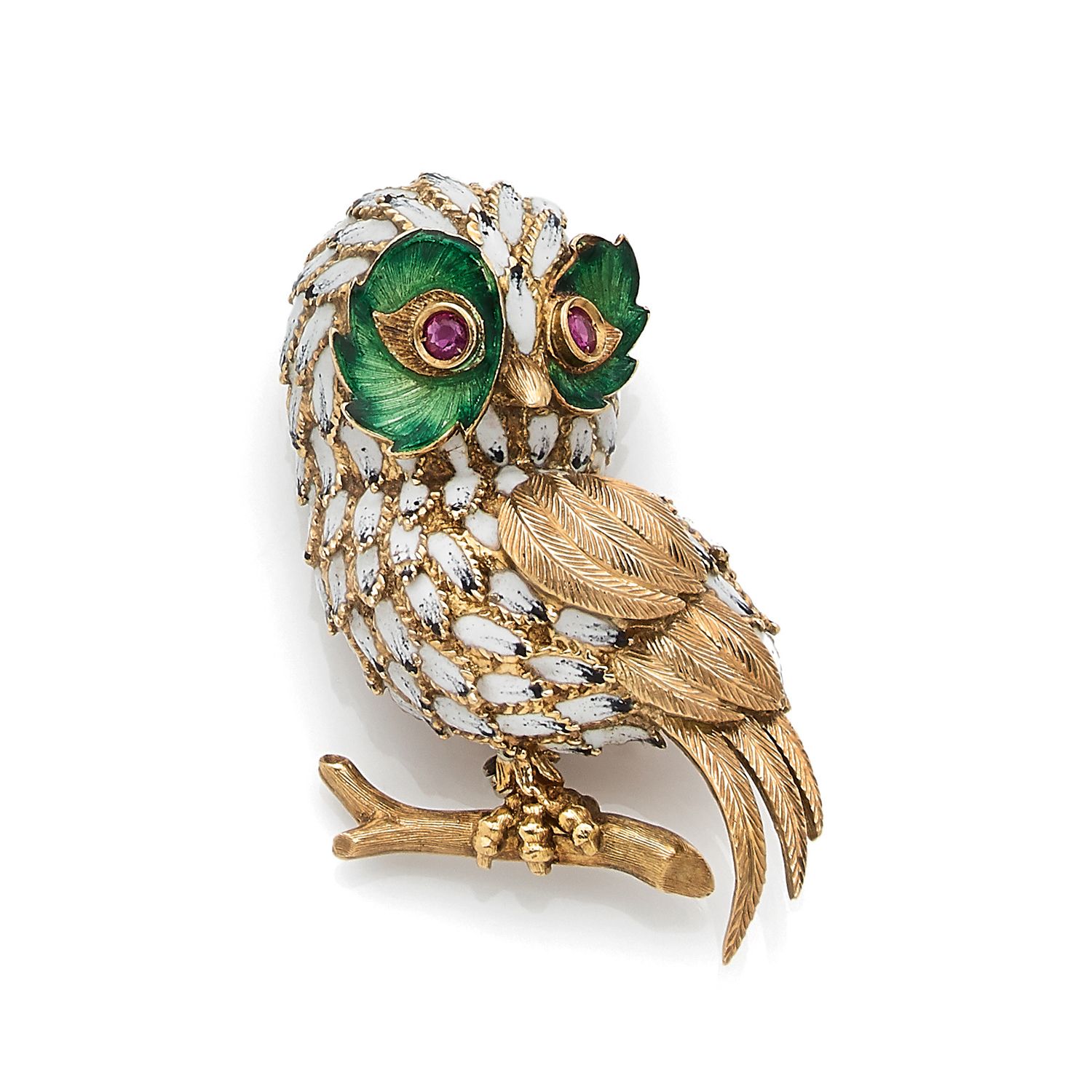 Null Clip-brooch with an "Owl" design in 18K yellow gold

(750‰), delicately chi&hellip;
