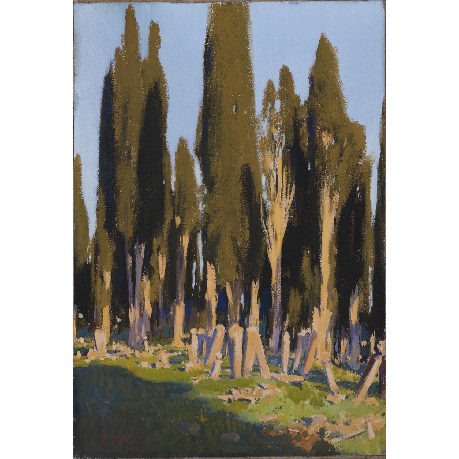 Jacques Majorelle (1886-1962) Les cyprès du cimetière de Scutari, Constantinople&hellip;