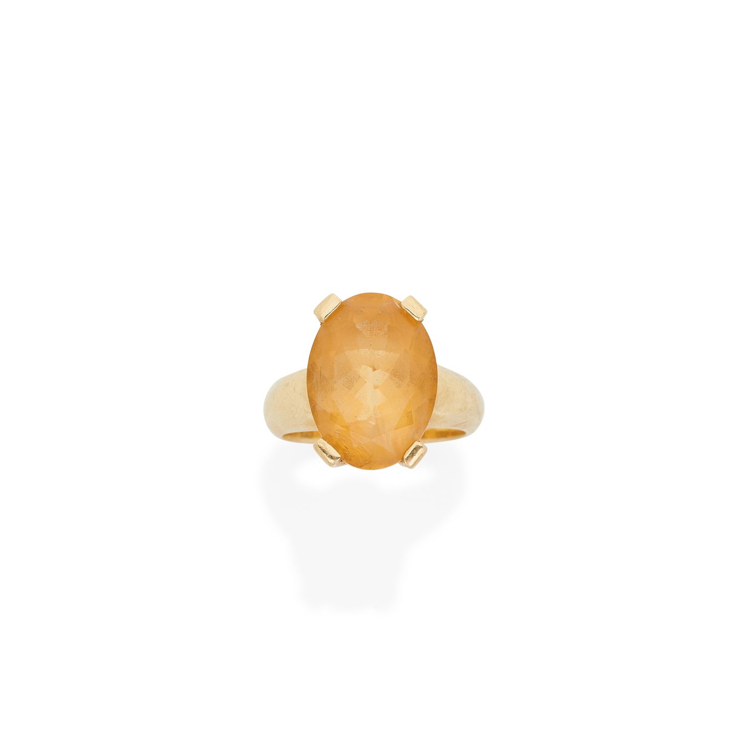 Bague en or jaune 18k (750‰) sertie d'une citrine ovale. Tdd : 58 Anello in oro &hellip;